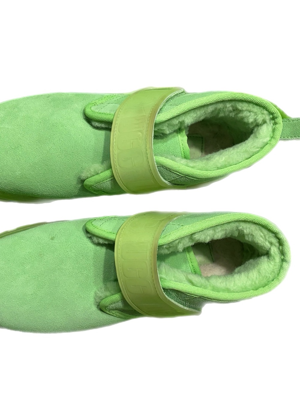 UGG Neon Green Shearling-Lined Ankle Booties
